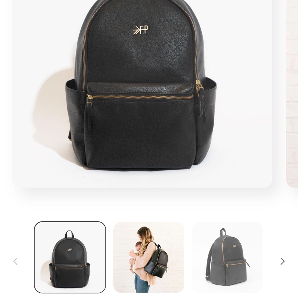 Freshly Picked Classic Black Backpack with Gold Details